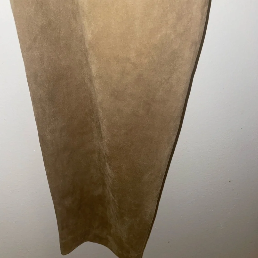 Zara BEIGE Faux Suede High Pants TROUSERS - Picture 11 of 12